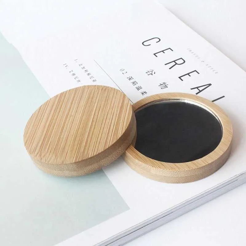 Makeup Tools 10st Simple Wood Portable Mirror Mini Small Makeup Mirror Female Hand-Helda Beauty Makeup Mirror Small Round Mirrors J230601