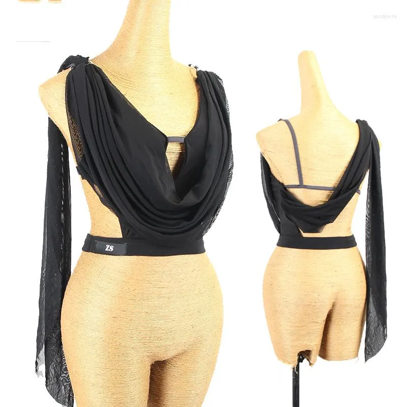 Scene Wear Summer Latin Dance Costume Hollow Sling Top Sportwear Women's Beauty Strap Chest Pad