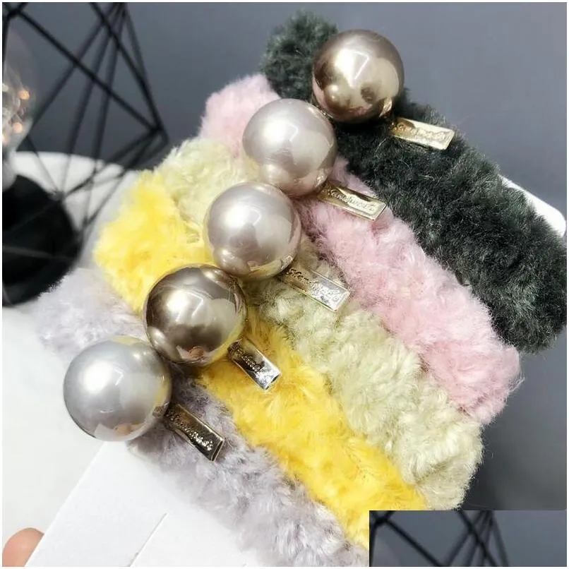 Haarspeldjes Haarspeldjes Pluche Vintage Winter Little Pearl Wollen Grote Accessoires Groothandel Drop Delivery Sieraden Haarsieraden Dhz2B