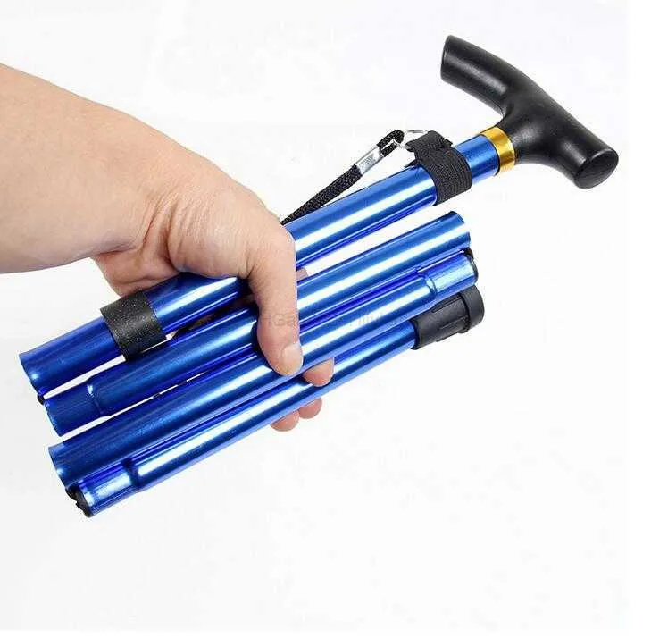 Bastone Pieghevole Da Passeggio In Alluminio - Caffè - Foto 5