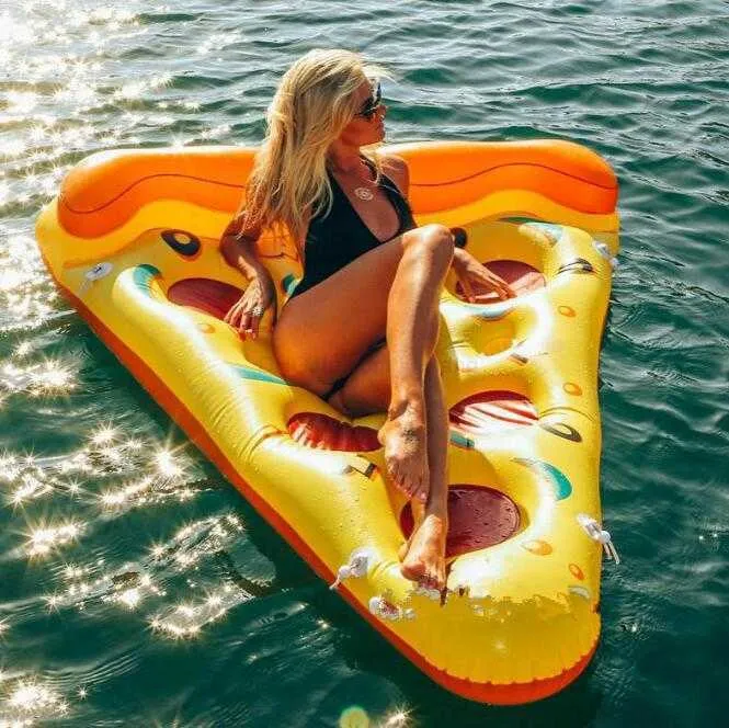 Opblaasbare Pizza Matras Pool Float Lie-on Fruit Zwemmen Ring Voor Volwassen Kinderen Water Speelgoed Strand drijvende Luchtbedden Lounge Voor Beach Party