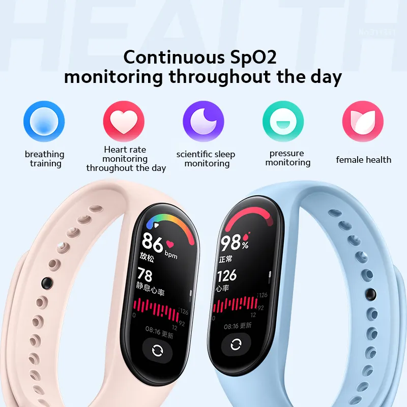 Xiaomi Mi Band 7 Smart Bracelet 8 AMOLED Screen Miband 7 Blood Oxygen  Fitness Traker Bluetooth Waterproof Smart Band