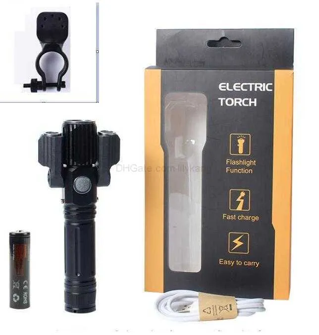 torcia per ciclismo all'aperto 3 LED t6 Torcia per bicicletta da bicicletta con supporto 18650 batteria ricaricabile 4 modalità lampade per torce da caccia all'aperto