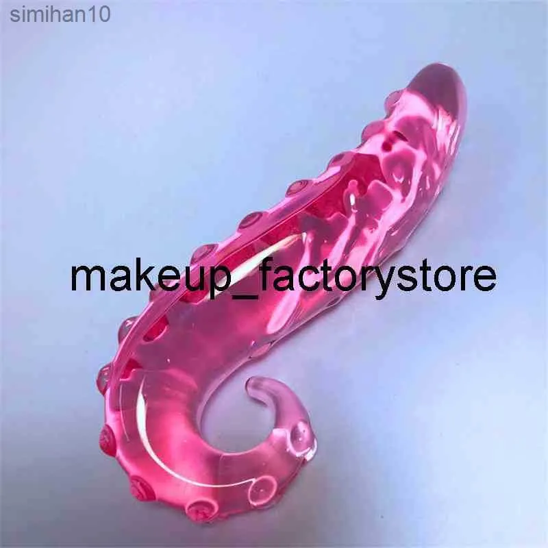 Massage Pink Glass Dildo Artificial Penis Crystal Fake Anal Plug Prostate Massager Masturbate G Spot Sex Toys For Gay Women Men L230518