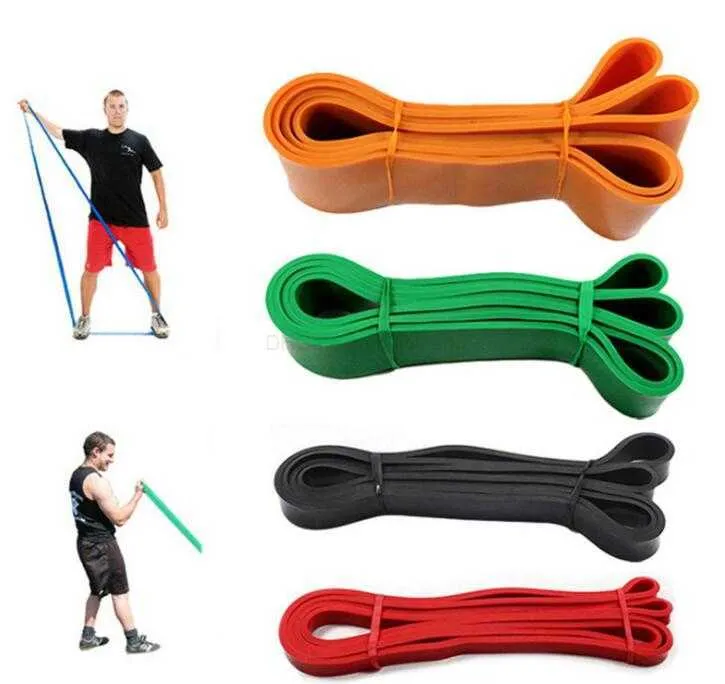 208cm Muscle Power Training Resistance Bands Gym Fitness Workout Övningar Elastic Band Nature Rubber Gym Pull Pull Rem Home Equipment 5st/Set Alkingline