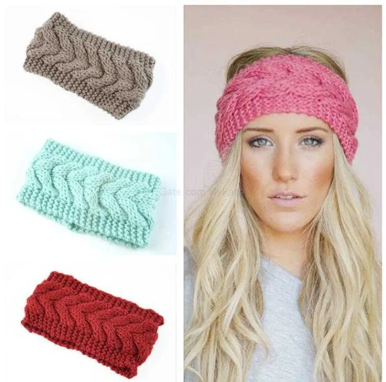 Bandeau/Chauffe-oreilles Femme Fait Main - Tricot Crochet En Fil Acrylique Gros, Couleur Rouille - Neuf