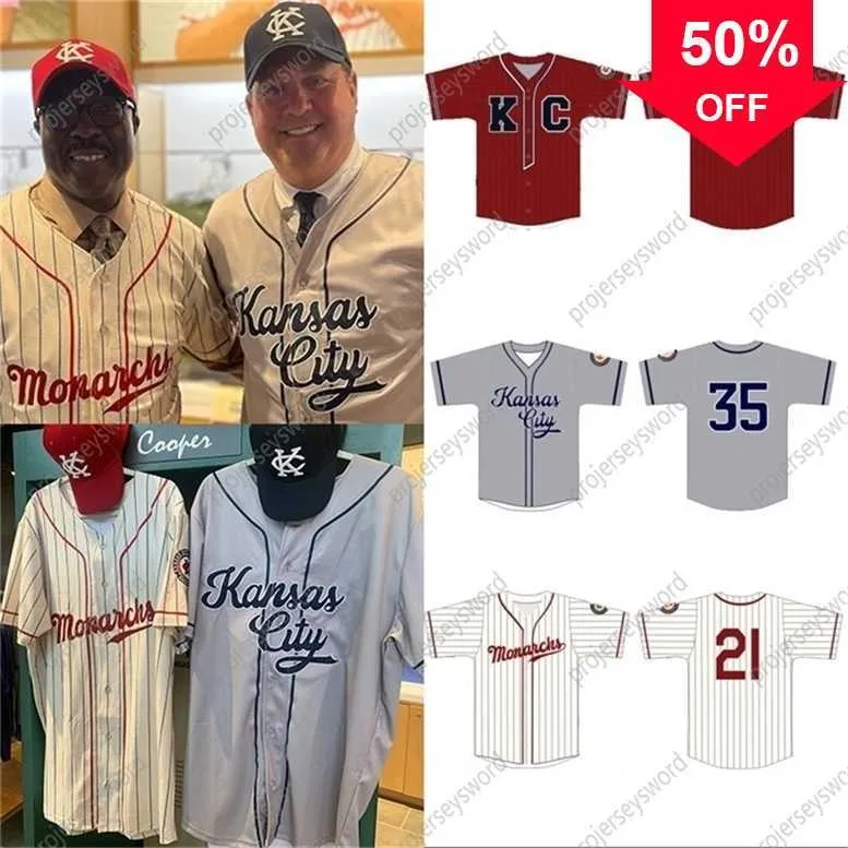 Xflsp gamit Kansas City Monarchs 2021 Domowa koszulka w 100% zszywana haft vintage koszulki baseballowe