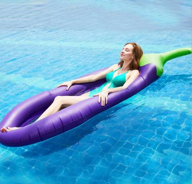 250 cm Floating Aubergine Madrass Big Swim Floats Adult Kids Pool Madrass med Mesh Net Uppblåsbar simning Ring Lounger Raft Water Party