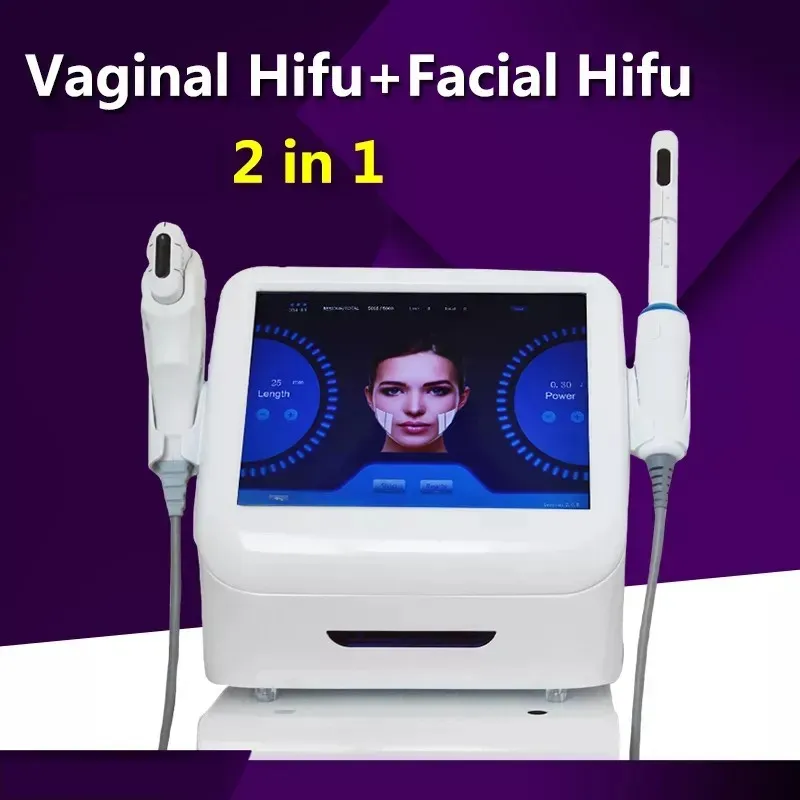 Annan skönhetsutrustning HIFU Privat vaginal åtdragningsmaskin för kvinnor hud åtdragning rynka borttagning 2 i 1