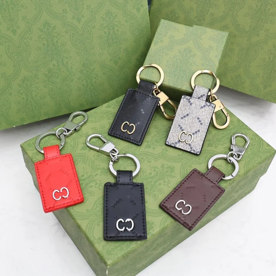 Man Checkains Luxury Leather Car Key Chains Designer Printing Checkemains Unisex Nisex The Nearless Steel Fashion Bag Sag Accessories Кольцо с коробкой с коробкой