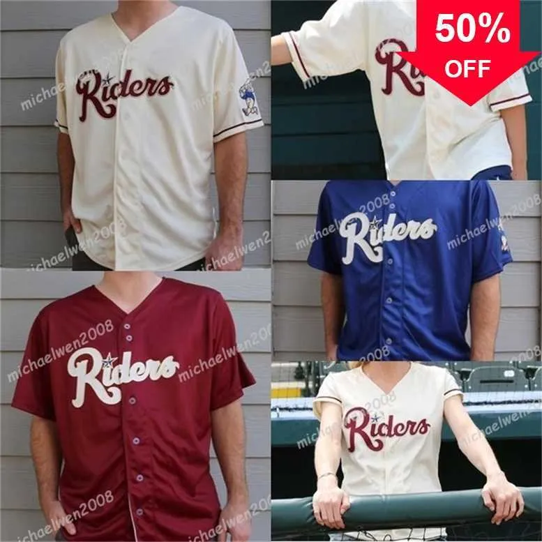 XFLSP Glamitness Mens Womens Youth Frisco Roughriders Beige Red Blue Custom Double Stitched Shirts Baseball tröjor Högkvalitativ