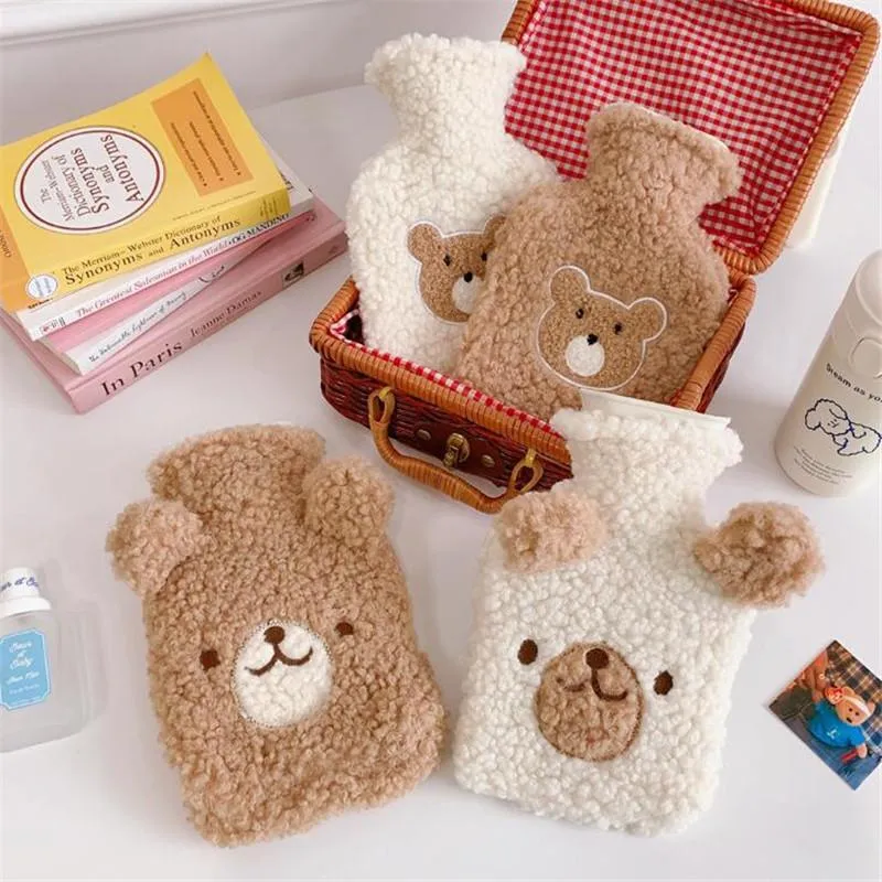 Chauffe-eau Portable, dessin animé mignon, sac d'eau chaude en peluche douce, bouteille d'eau chaude Teddy Veet, chauffe-main Durable, articles ménagers chauds d'hiver