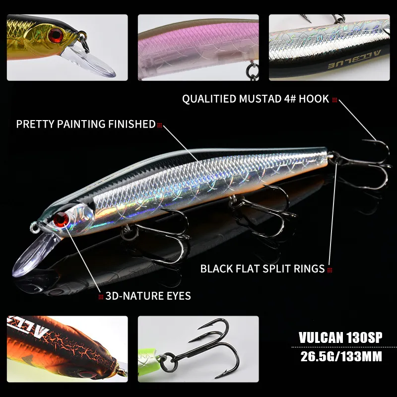ALLBLUE VULCAN 130SP Silent Wobbler Top Water Frog Lure 26.5g, 133mm  Tungsten Magnetic System, Suspend Minnow Pike Bait With 4 Hooks Tackle  230602 From Bian06, $4.83