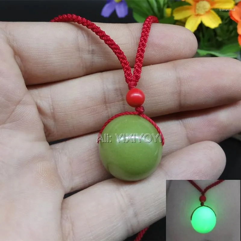 Pendant Necklaces Rarely Natural 16-20mm Fluorite Beads Luminous Stone Lucky Rope Necklace Glow In Dark Stones Charming Gift Jewelry