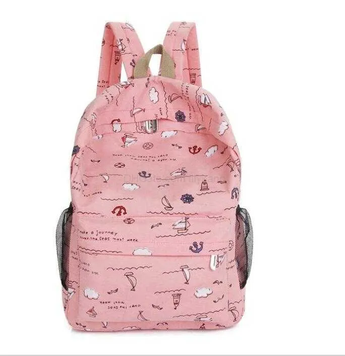 canvas back to school season book bag big children teenager backpacks Cartoon design girls shoulder bags outdoor Casual Travel rucksacks