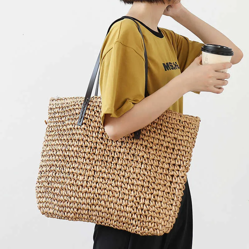 designer bag Summer Idyllic Weaving Beach Bag Leisure Seaside Holiday Hand-held Women's Net Red Large Capacity Straw Woven Shoulder