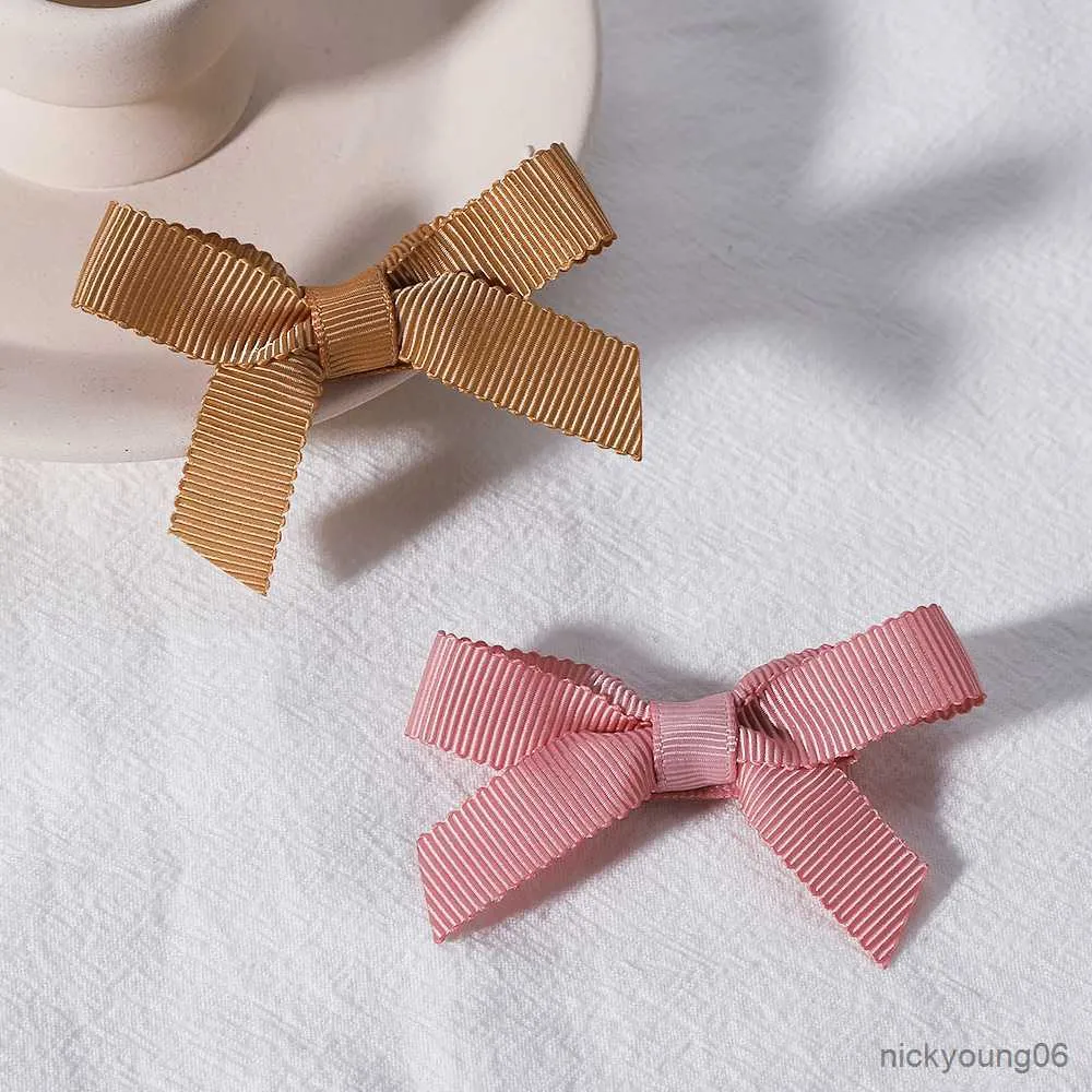 Hair Accessories Fashion Solid Color Butterfly Hairpin for Kids Girls Cute Bowknot Clips Handmade Headwear Children Gifts