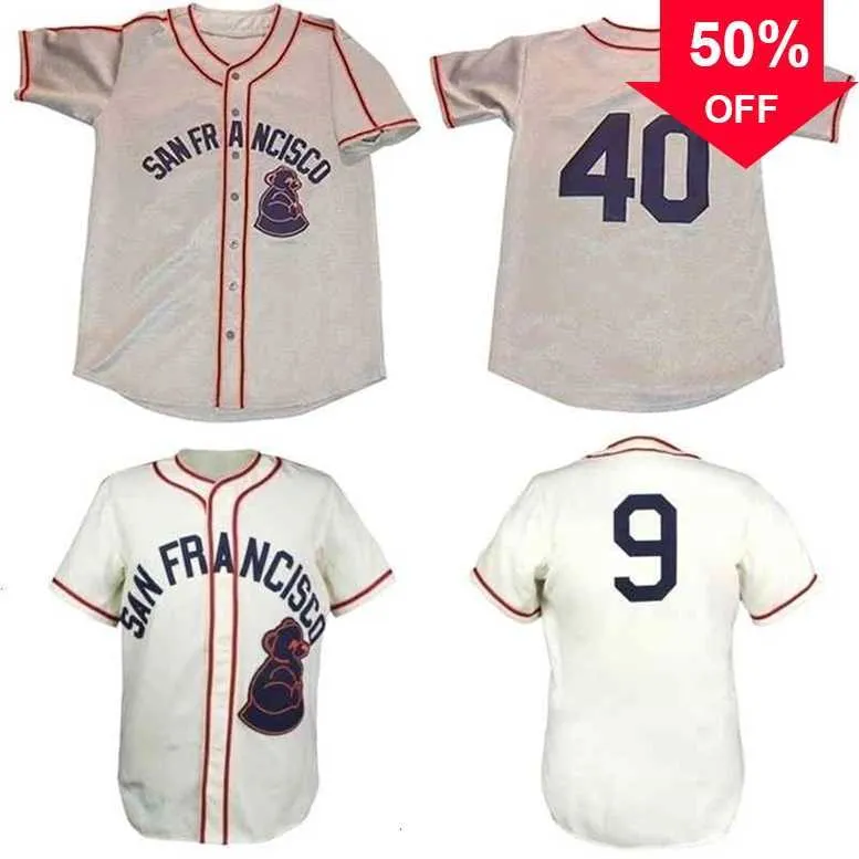 Xflsp GlnA3740 San Francisco Sea Lions 1946 Home Jersey Cousu Collection de haute qualité Maillots de baseball S-XXXL