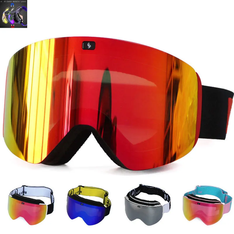 Skibrille Doppelschichtige magnetische Skibrille Polarisierte Linse Skifahren Antibeschlag UV400 Snowboardbrille Männer Frauen Skibrille Brillen 230603