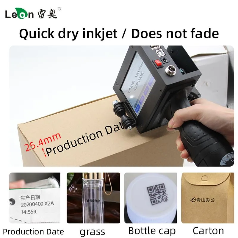 Printers 25,4 mm OneInch handheld inkjet printer kleine codeer verpakking productie datum plank leven qr code barcode snel droge spray