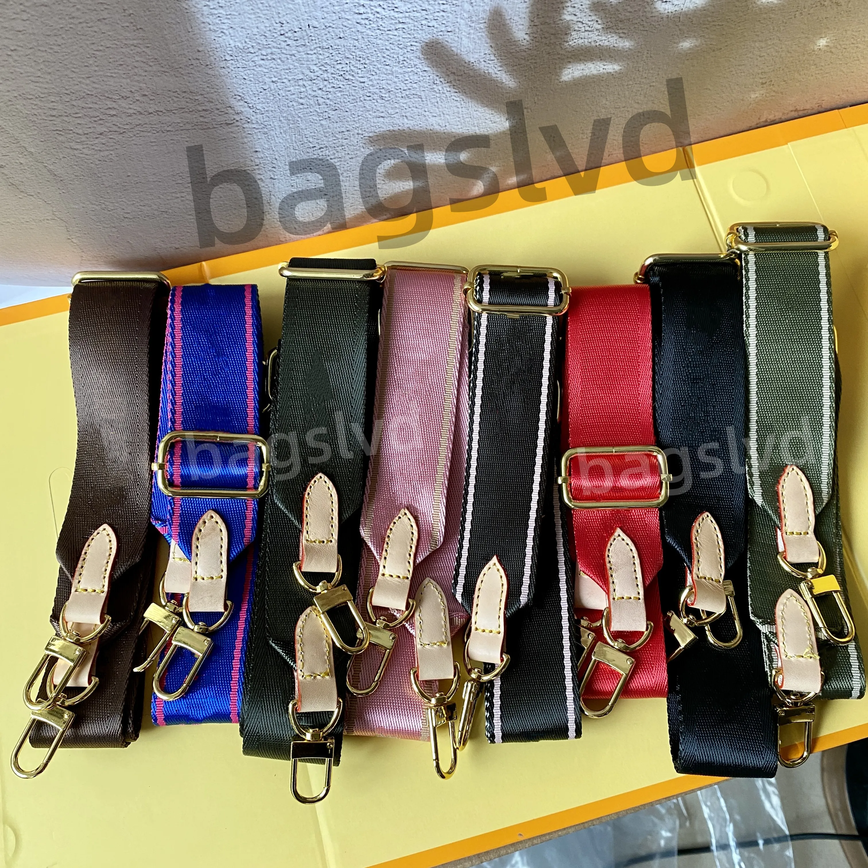 9 Color Designer Bag Shoulder Straps Tote bag Women Crossbody Bag Lady bag Fashion High Quality Genuine Leather Nylon Fabric Shoulder Strap Adjustable 80 to 120cm