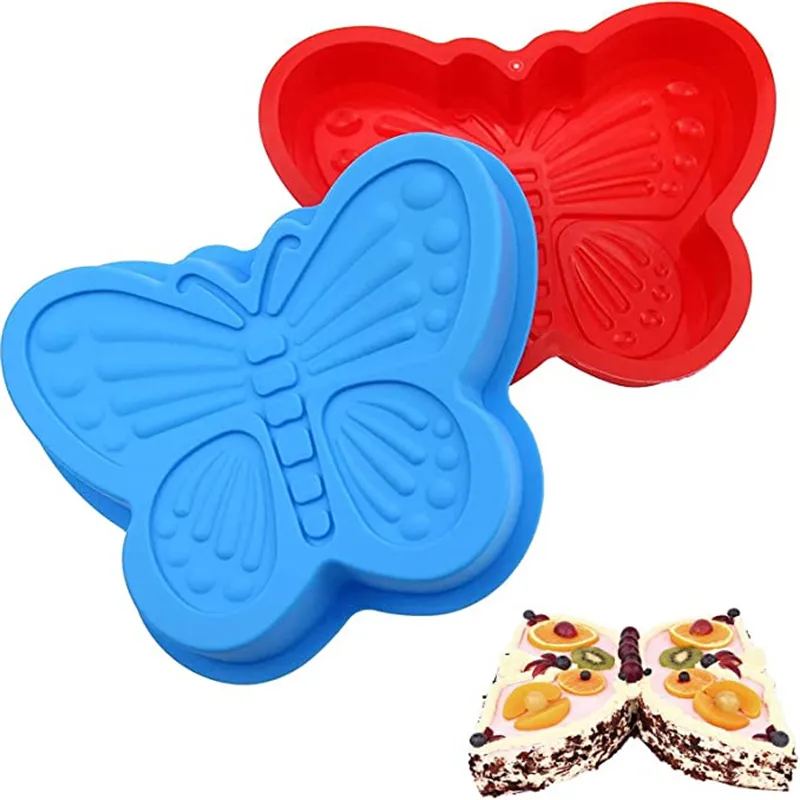 3D Butterfly Shaped Silicone Mold Handmade Single Hole Non-Stick DIY Fondant Cake Pie Pan Birthday Party Baking Supplies MJ1221