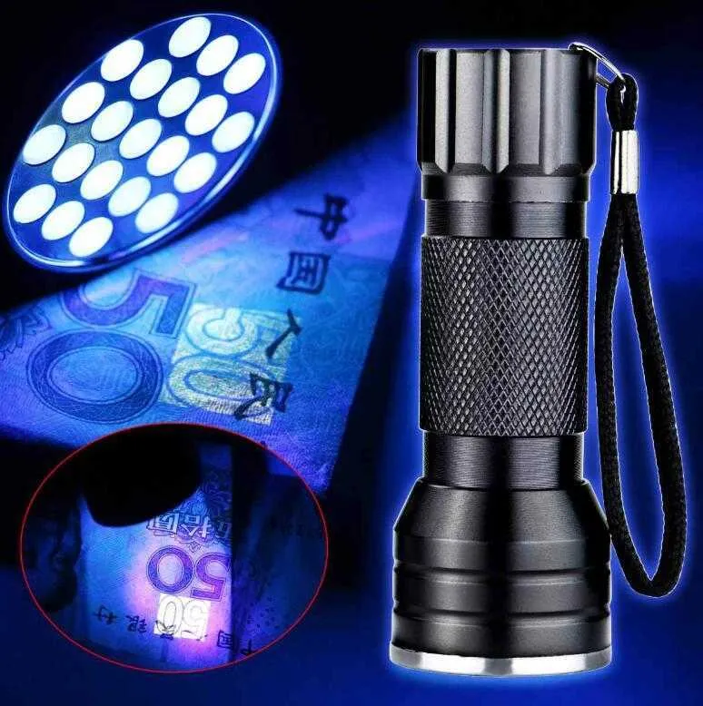 Linterna UV de luz negra, 21 LED 395nm luz negra UV, detector de