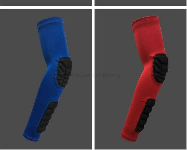 Long Honeycomb Anti-Collision Basketball Sleeve Elbow Support Compression Sleeve Arm armbågs kuddar Sport Fitness Elbows Brace Protector