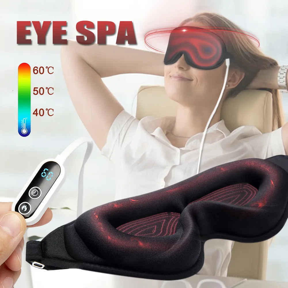 Massaggiatore per gli occhi Maschera per gli occhi riscaldata elettrica Comprimere la maschera per gli occhi del sonno Allevia la secchezza degli occhi Fatica Occhiaie Visiera Eyecover SPA Trattamento caldo 230602