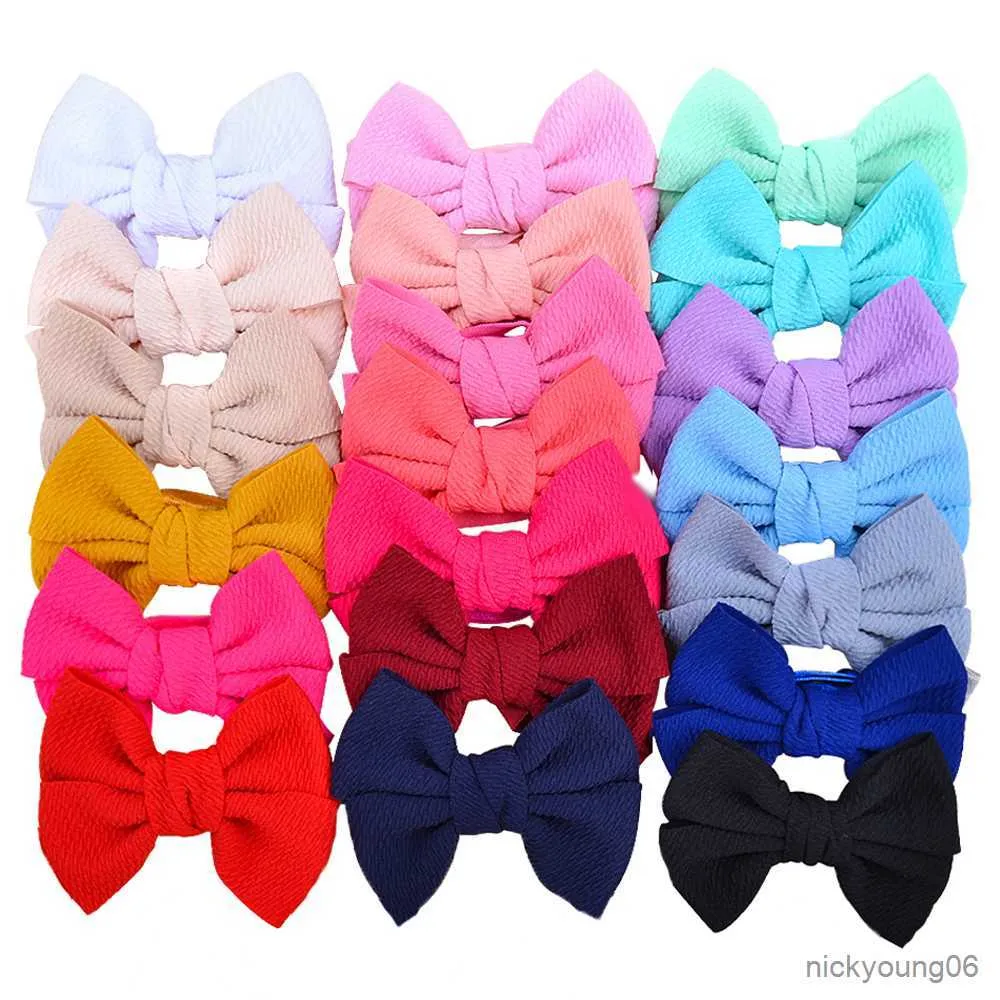 Hair Accessories 1PC Solid Colors Bowknot Headband Elastic Bands Baby Girls Handmade Cables Turban Headwear Newborn