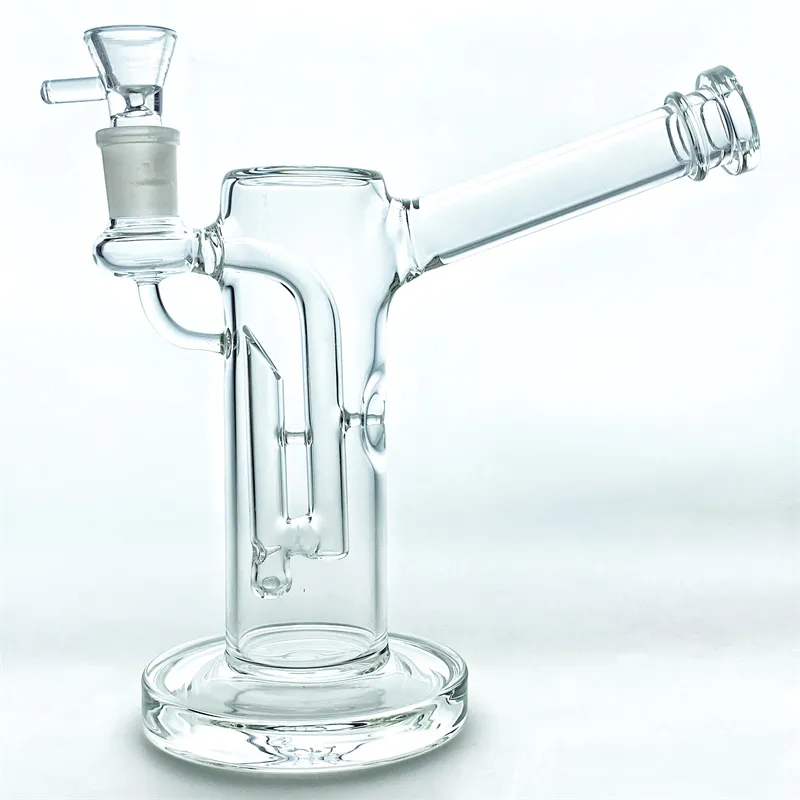 21cm High Diffusion Pump with Jumping Ball, Bang Shui Smoke Water Pipe Half Round Bend Dab Rigs Joint Size 18mm GB446