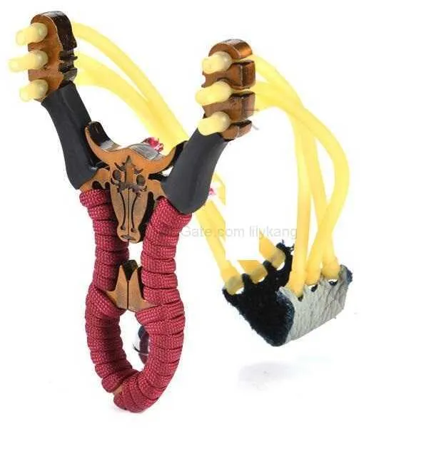 En Kaliteli Güçlü Metal Alaşım Slingshot Catapult Açık Hava Oyunları Avcılık Oyuncak Kauçuk Bantlar Sling Shot Kamp Balıkçılık Av Aracı