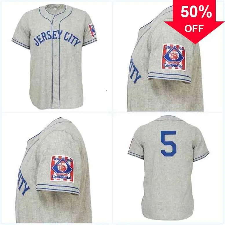 Xflsp GlaA3740 Jersey City Giants 1939 Road Jersey Qualquer jogador ou número Ponto costurado Todas as camisas de beisebol costuradas de alta qualidade