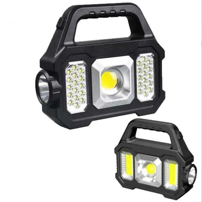Portabla spotlights kraftfulla LED Cob Searchlight utomhusjakt Vandring Sök Ljus Vattentät USB -uppladdningsbar ficklampa Camping Lantern Alkingline