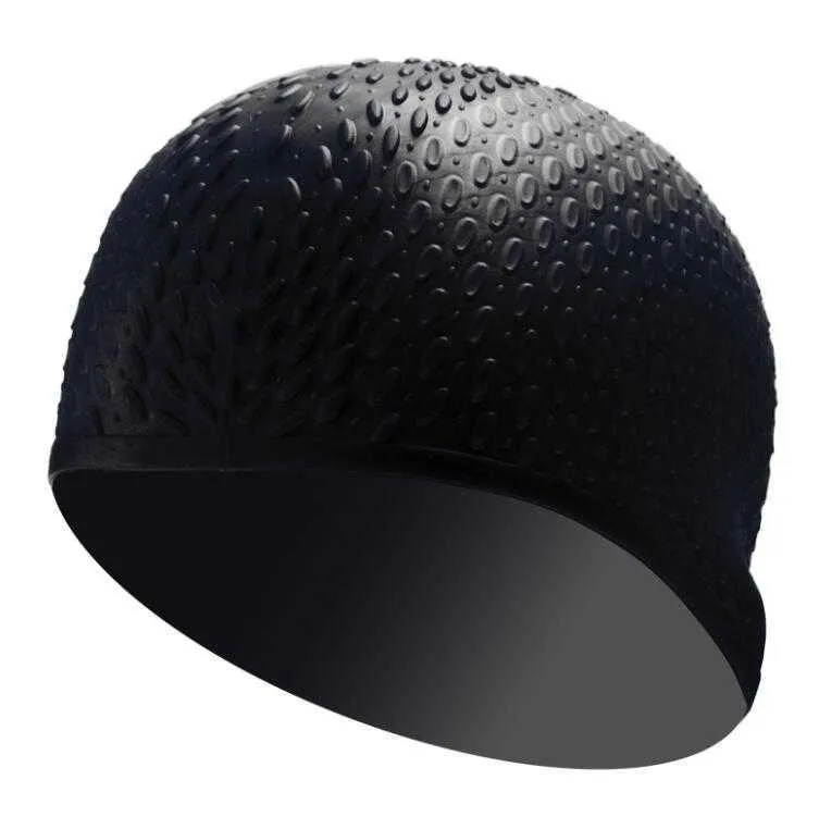 Paraorecchie da nuoto in silicone di moda cappello impermeabile in lattice capelli lunghi sicurezza goccia d'acqua cuffie da bagno cappelli per sport acquatici capelli asciutti