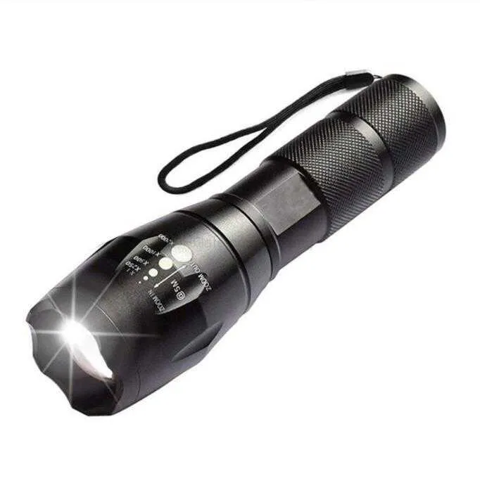 cree xml t6 led ultra bright rechargeable tactical flashlight NightVision Zoom resistant and lightweight material used in the design of airliners and fighters Ultra-Bright Flashlights, 2000 Lumens XML-T6