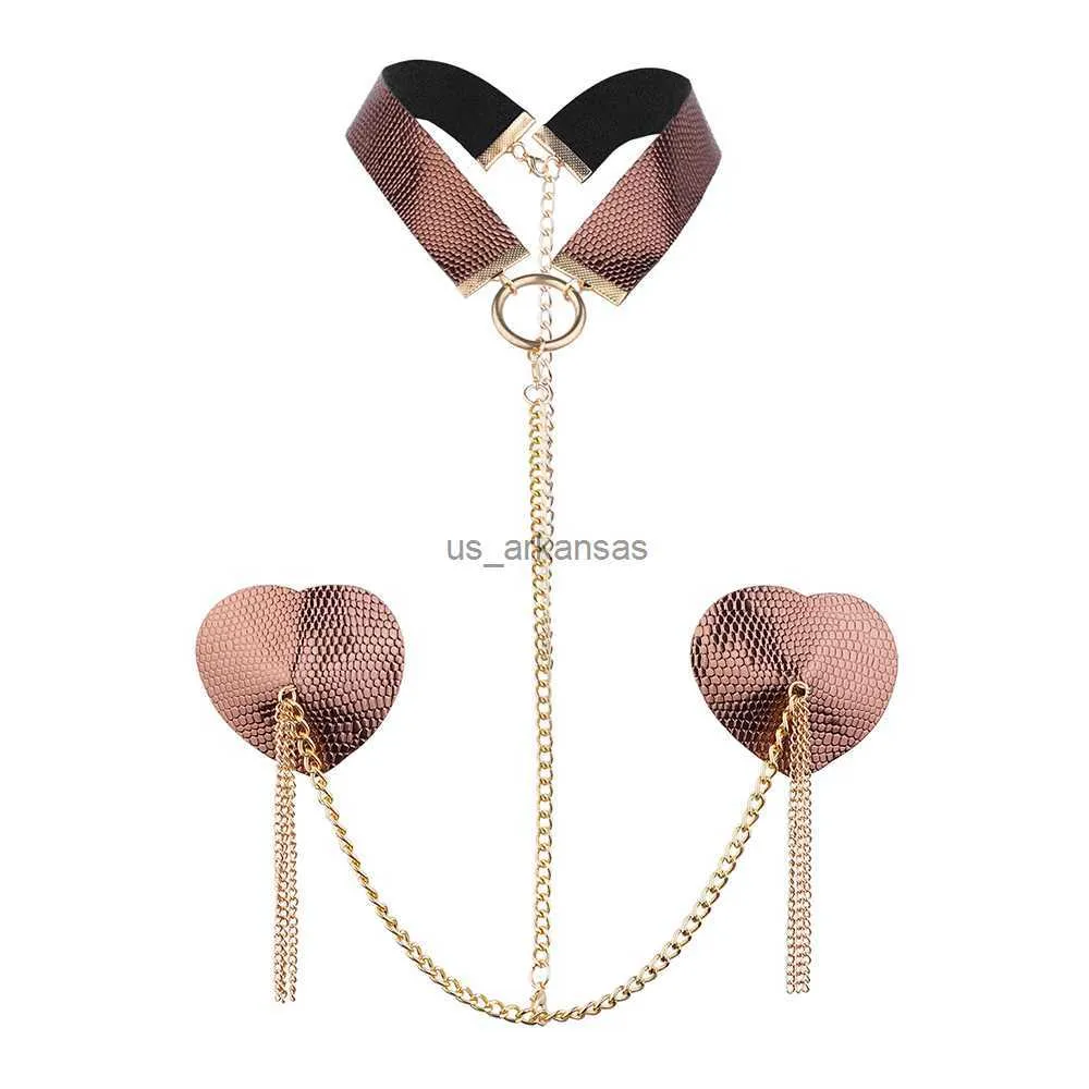 Sexy New Women Red Heart Tassel Nipple Cover Reusable Metal Chain Linked  With Choker Breast Pasties Body Jewelry Chain L230523 From Us_arkansas,  $3.95