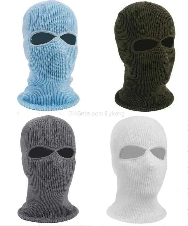 New Army Tactical Winter Warm Ski Cycling 2 Hole Balaclava Hood Cap Full Face Mask outdoor CS maschere antidolorifiche cappelli