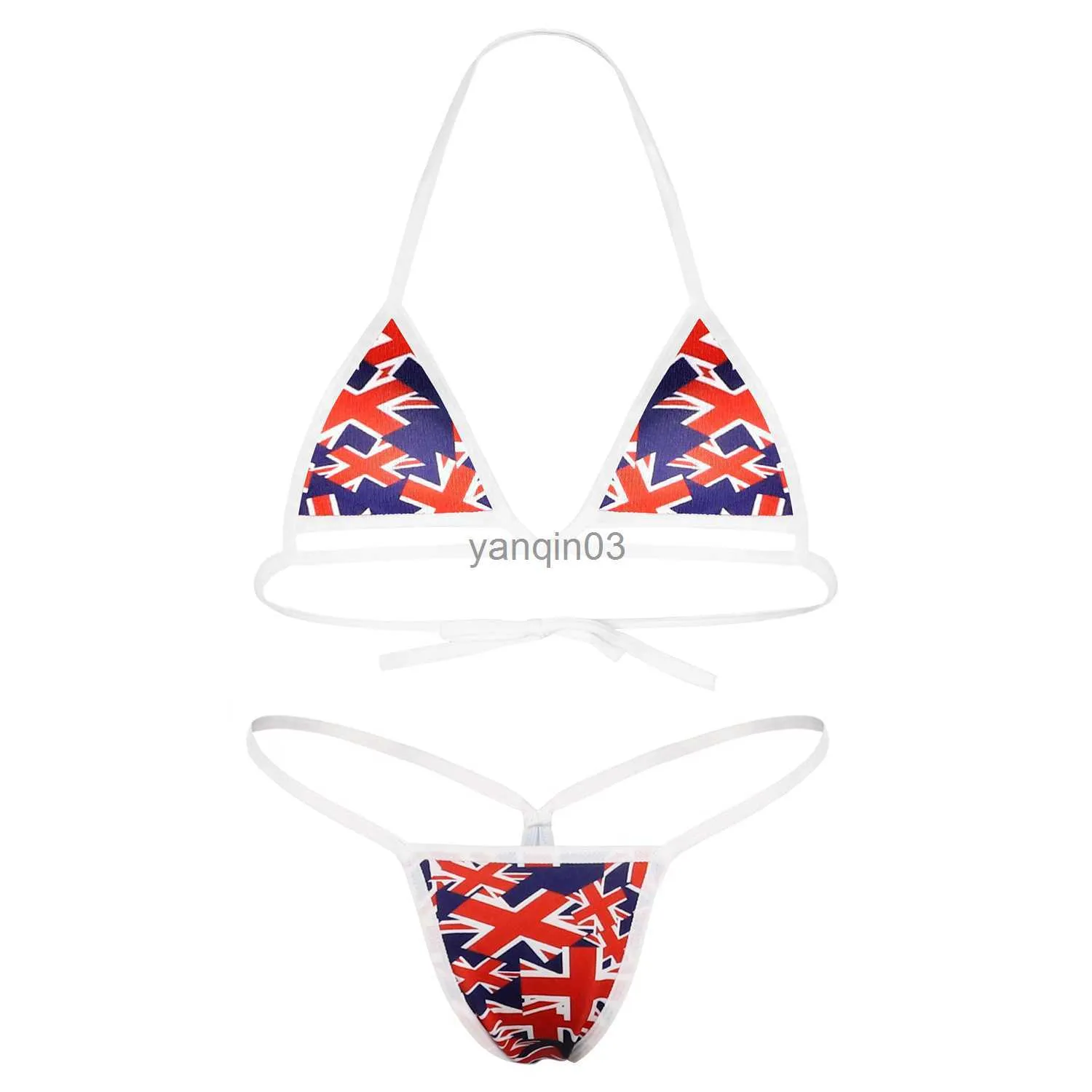 Women's Swimwear Women Britain Flag Bikini Swimsuit Set Sexy G-String Thong Bikini Split Swimwear Female Low Waist Bathing Suit J230603