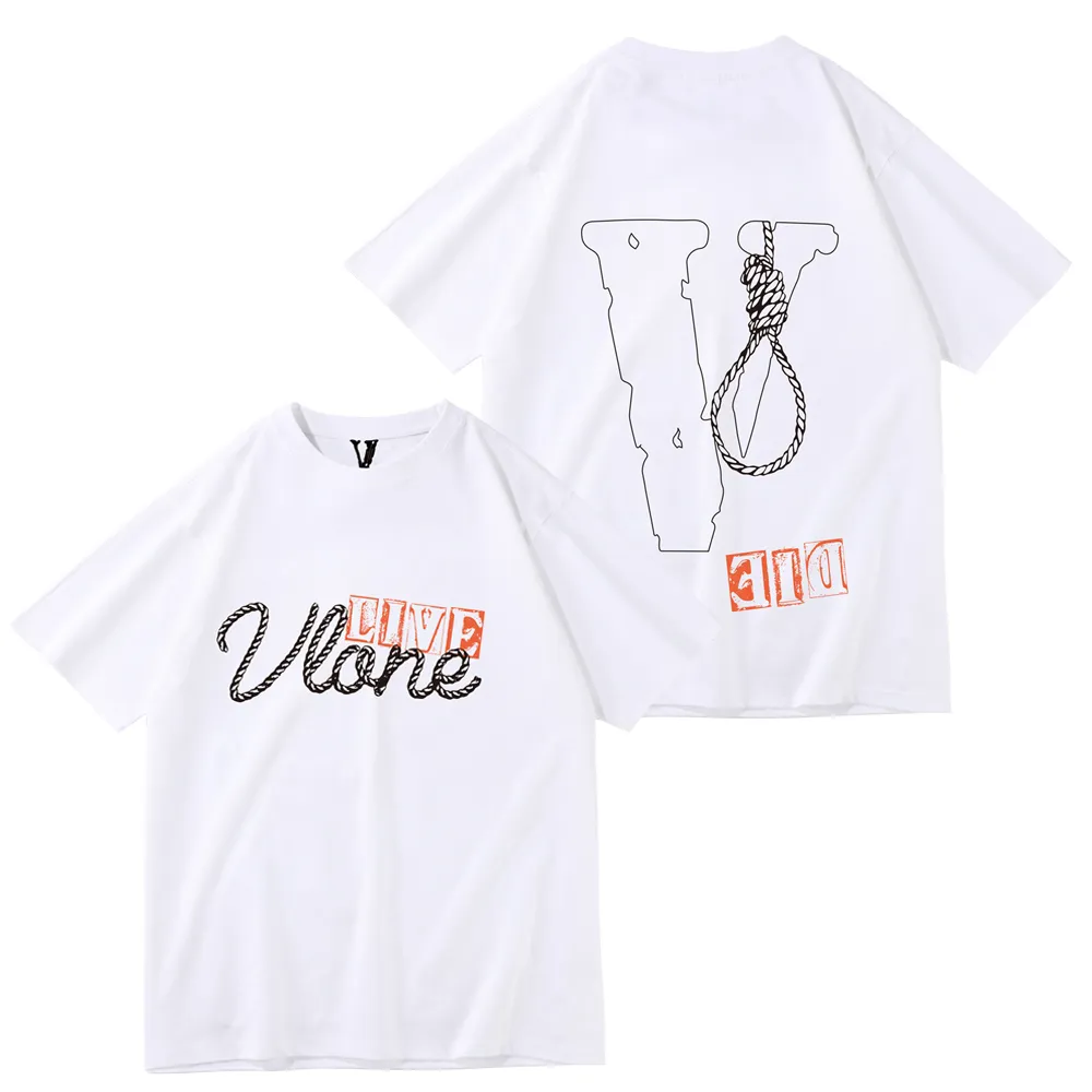 Designers Men T Shirt Vlone Branded Style V Logo Stampa Girocollo Mans Anti-Pilling Manica corta T-shirt traspirante per uomo e donna Tees Streetwear Coppie Tshirt Y1