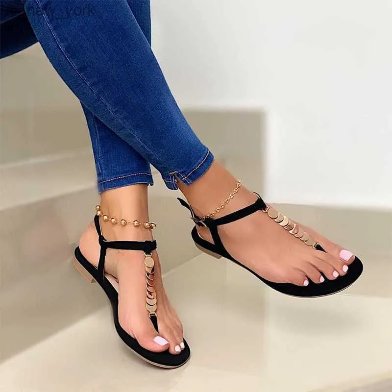 Frauen Sandalen 2022 Clip Toe Weibliche Schuhe Sommer Mode Flip-Flops Komfort Wohnungen Frau Schnalle Riemen Strand Damen Alias L230518