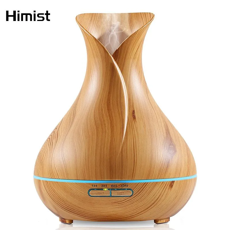 Appareils Diffuseur d'huile essentielle Mist Maker Fogger 500 ml Humidificateur d'air ultrasonique de grande capacité avec lumières LED pour diffuseur d'arôme domestique