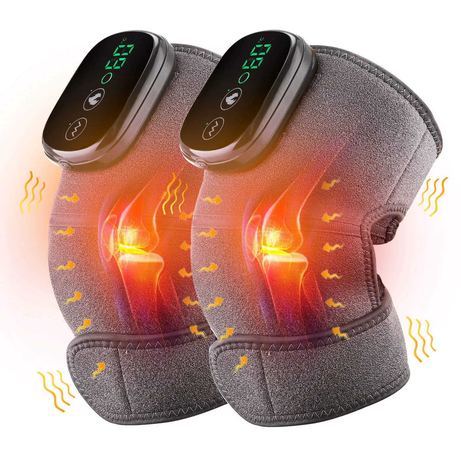 Massageadores de pernas Massageador térmico de joelho elétrico sem fio para articulações aquecimento de cotovelos massagem por vibração terapia para artrite alívio da dor almofada suporte 230602