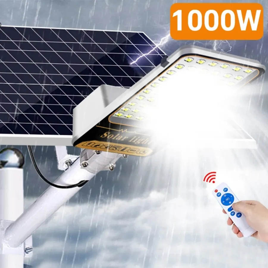 Farola Solar dividida de 1000w, farola Solar de aluminio para exteriores, luz solar para jardín, lámpara de pared impermeable con Control remoto para casa