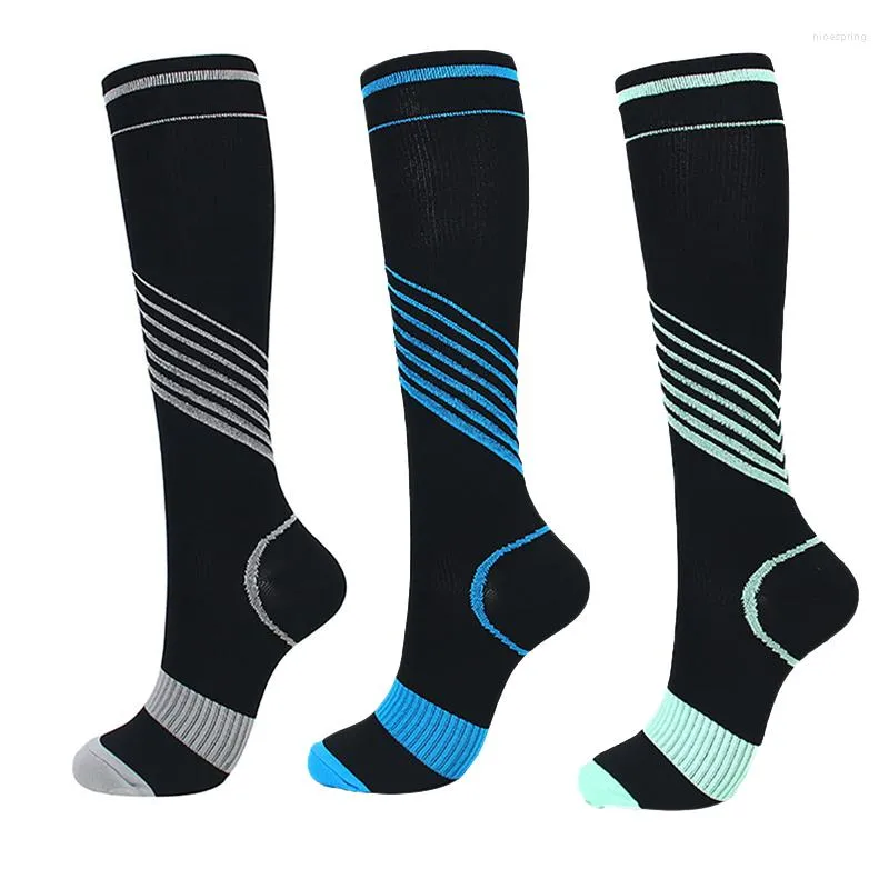 Chaussettes de sport Compression Course à pied Femmes Hommes Marathons Circulation Athlétique Œdème Varices Bas de voyage