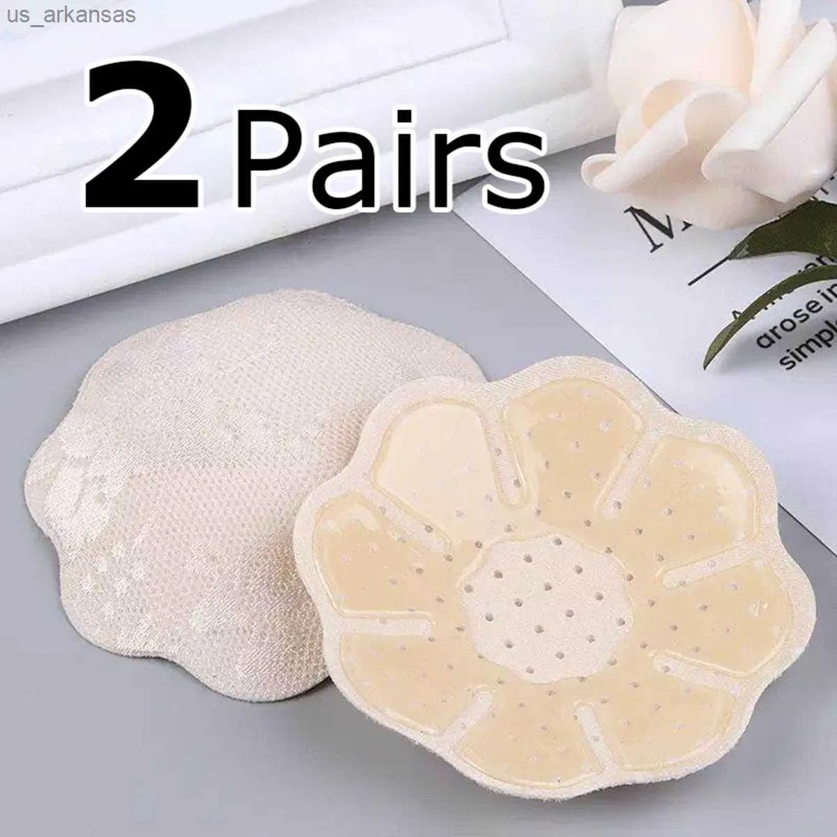 2 Paar No Trace Lace Sticky Nippelabdeckung Dekolleté-BH Silikon Air Vent Nubra Aufkleber Zubehör Unsichtbare Brustpolster Pasties L230523