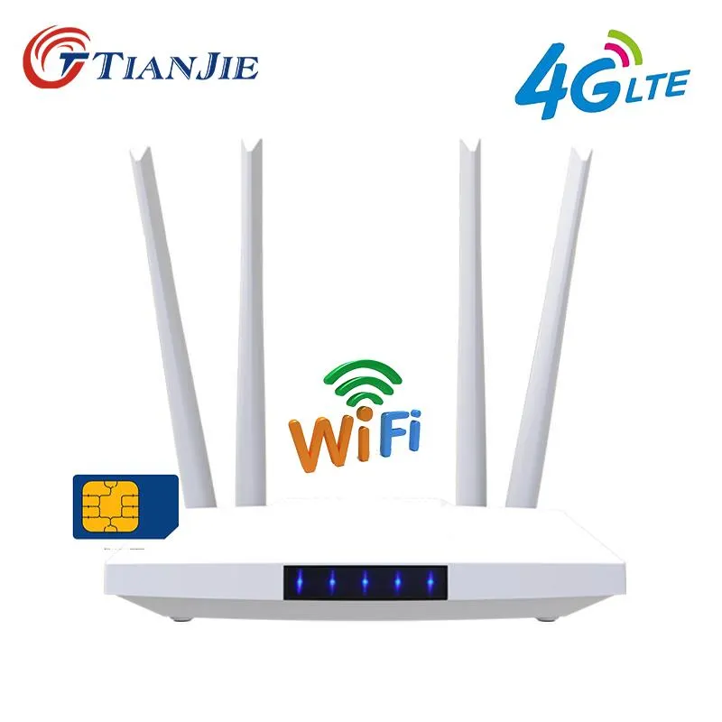 Маршрутизаторы Tianjie LM321 3G 4G LTE CAT4 Wi -Fi Router Hotpot Opported SIM -карта Modem rj45 ВАН ЛАН Внешние антенны GSM Высокая скорость 300 Мбит / с