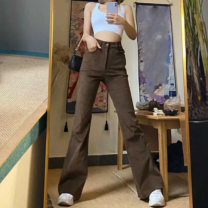 Capris Lucy Ver Vintage Brown Bloud Sheans Jeans Women's Spring/Summer 2022 HIGH WAIST DENIMズボン