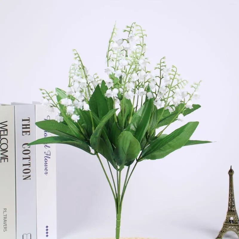 Decorative Flowers 7 Branches Realistic Lily Of The Valley Flower Faux Artificial For DIY Wreath Home Wedding Decoration