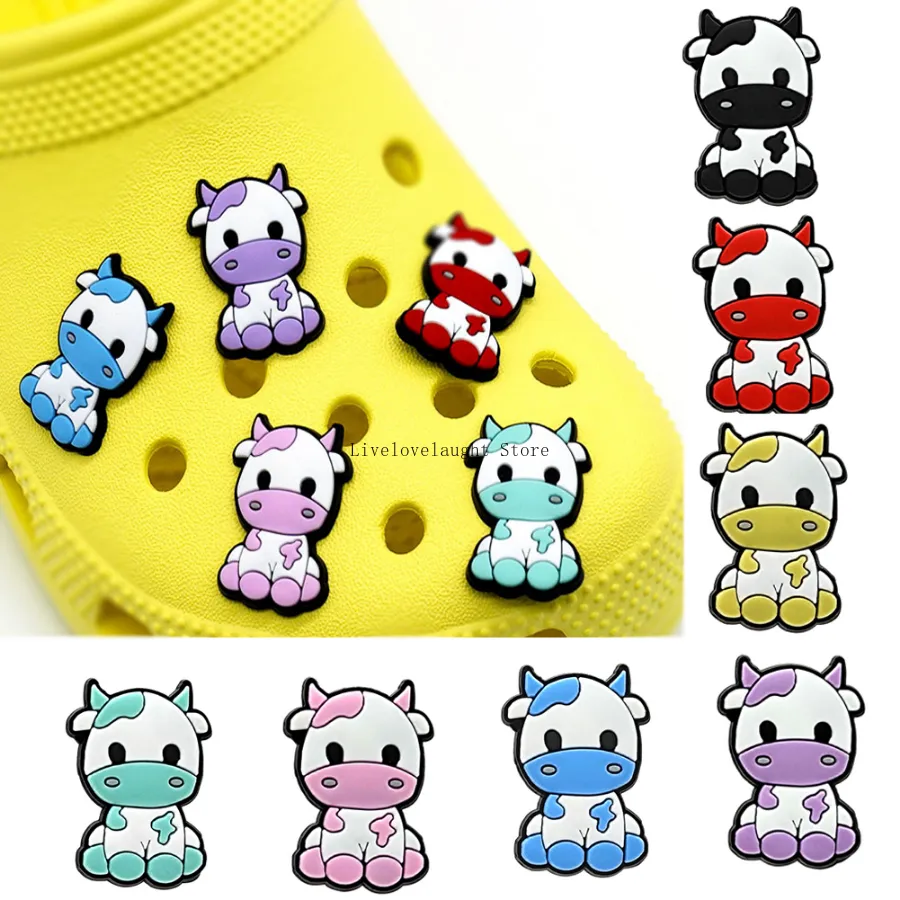 Fabbrica diretta all'ingrosso Cow Croc Shoe Charms Decorazione Accessori adatti per braccialetto Braccialetto Ragazzi Ragazze Bambini Adulti